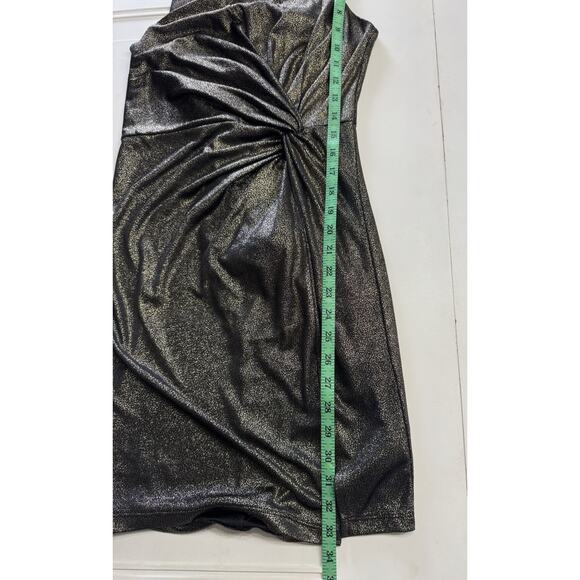 ASTR The Label Revolve Gold Metallic Glitter Side Twist Bodycon Mini Dress Sz M - Picture 6 of 6